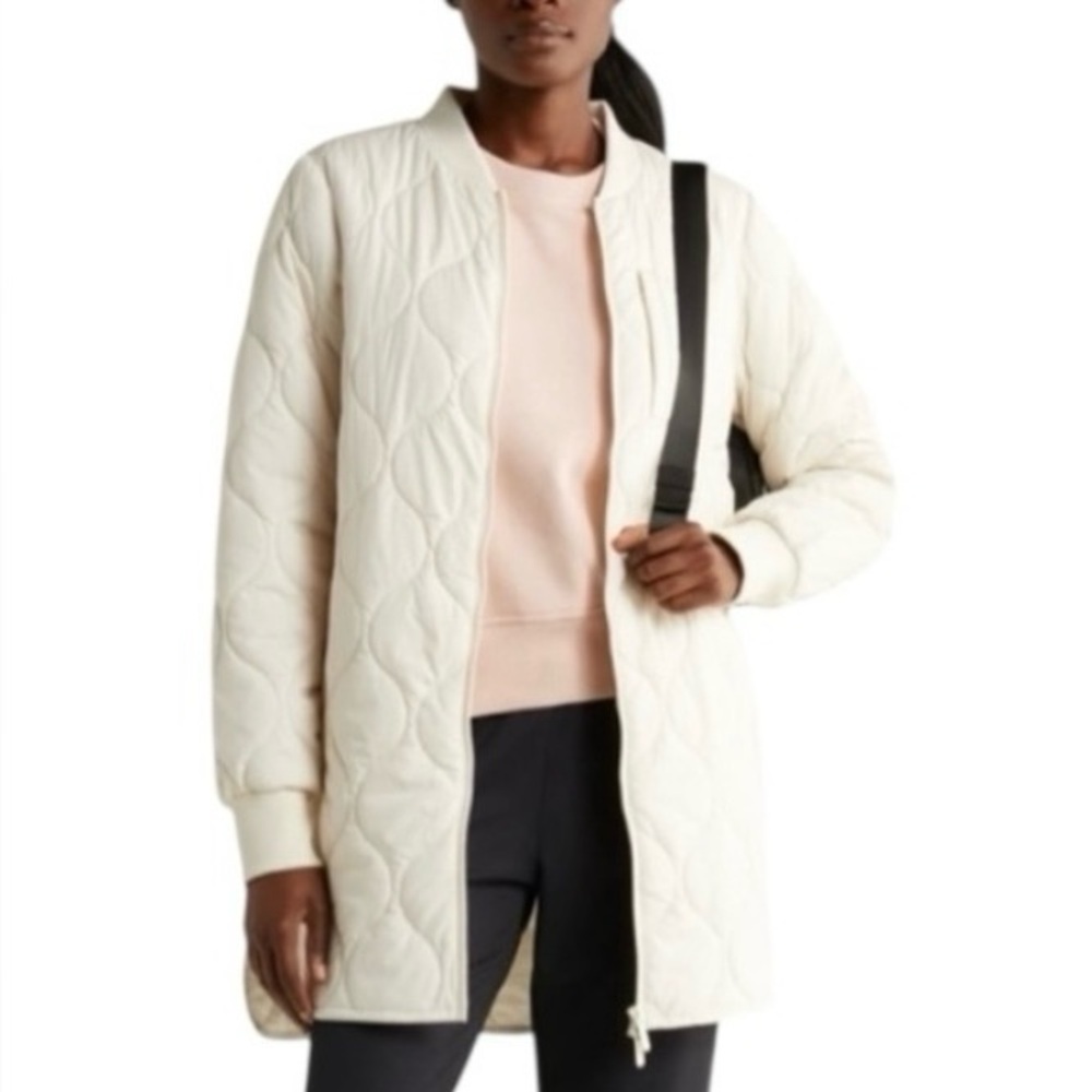 Zella Longline Quilted Zip Jacket